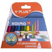 مداد شمعی 12 رنگ وای پلاس مدل Halma Y.Plus Halma 12 Coolr Crayon