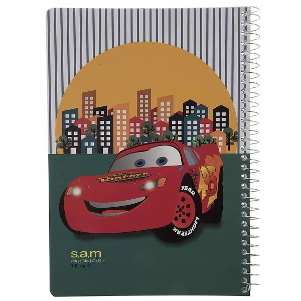 دفتر مشق سم طرح ماشین خوشحال، Sam Happy Car Design Homework Notebook