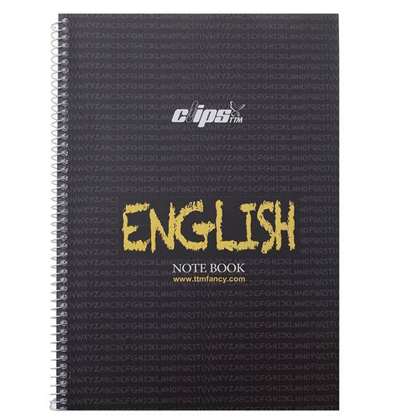 دفتر زبان کلیپس طرح الفبای مشکی 80 برگ، Clips Black Alphabet Design 80 Sheets English Notebook