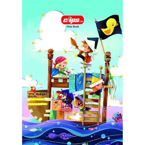 دفتر مشق کلیپس طرح دزدان دریایی کوچک، Clips Little Pirate Design Homework Notebook