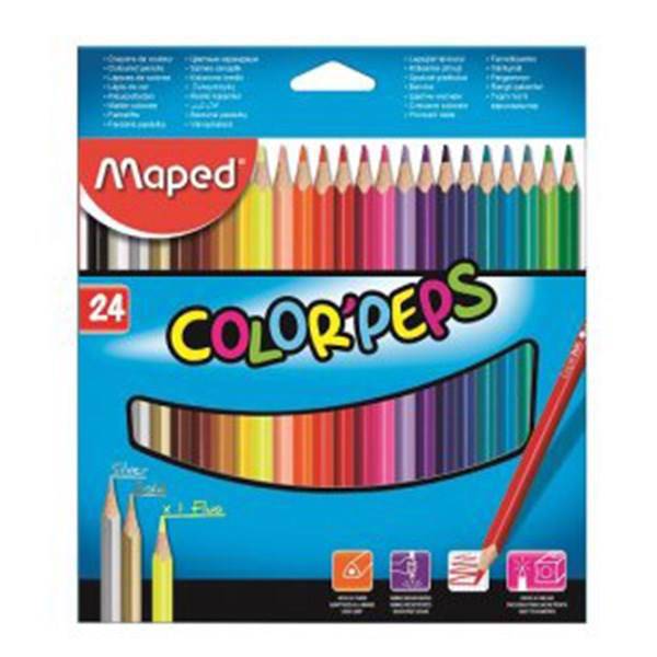 مداد رنگی 24 رنگ مپد مدل کالر پپس، Maped Color Peps 24 Colored Pencil