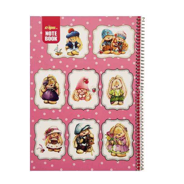 دفتر مشق کلیپس طرح خرگوش، Clips Bunny Design Notebook