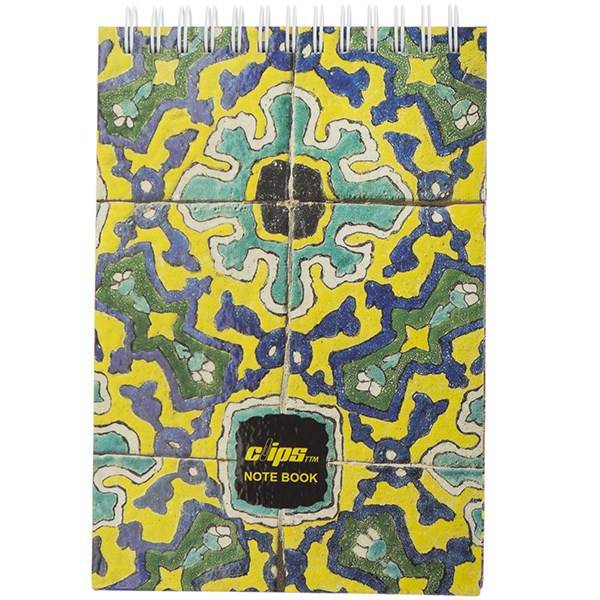 دفتر یادداشت 100 برگ کلیپس مدل کاشی سنتی، Clips 100 Sheets Traditional Tiles Design Hard Cover