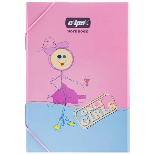 پوشه کش دار کلیپس طرح فقط دختران، Clips Rubber Only Girls Design Folder