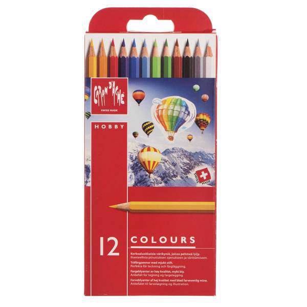 مداد رنگی 12 رنگ کارن داش مدل Hobby، Caran dAche Hobby 12 Color Pencil