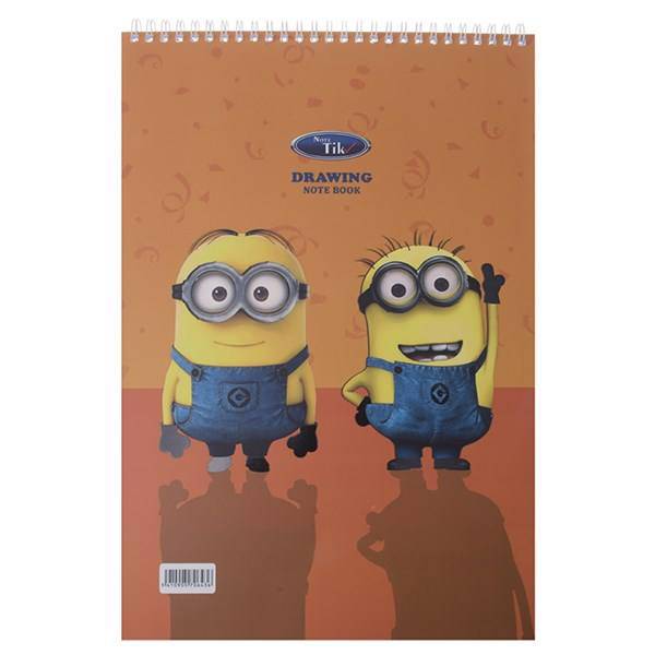 دفتر نقاشی 30 برگ کلیپس طرح مینیون 1 جلد شومیز، Clips 30 Sheets Minion 1 Design Soft Cover Painting Notebook