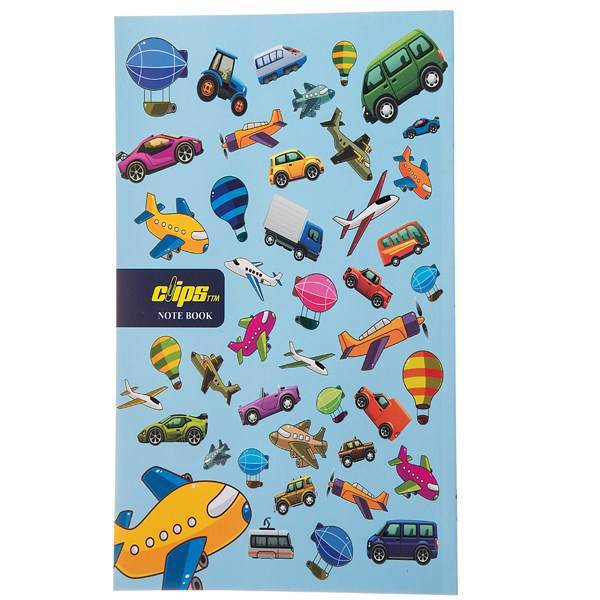 دفتر 50 برگ کلیپس جلد شومیز طرح وسایل نقلیه، Clips 50 Sheets Soft Cover Transport Means Design Notebook