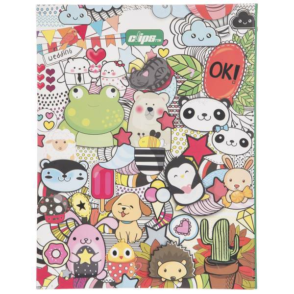 دفتر کلاسوری کلیپس طرح مهمانی حیوانات، Clips Animals Party Ring Binder Notebook
