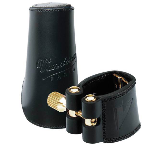 بست و کلاهک چرمی ساکسیفون سوپرانو وندورن مدل LC26L، Vandoren LC26L Leather Ligature and Leather Cap for Soprano Saxophone