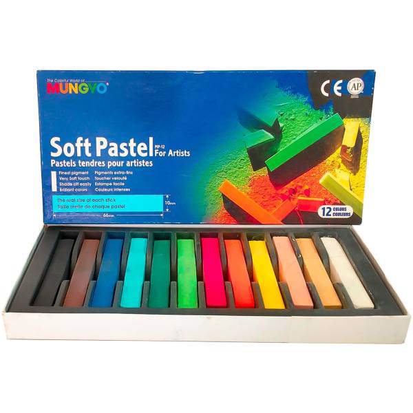 پاستل گچی 12 رنگ مونگیو مدل MP-12، Mungyo MP-12 12 Color Chalk Pastell