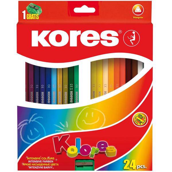 مداد رنگی 24 رنگ کورس مدل Kolores، Kores Kolores 24 Colored Pencil