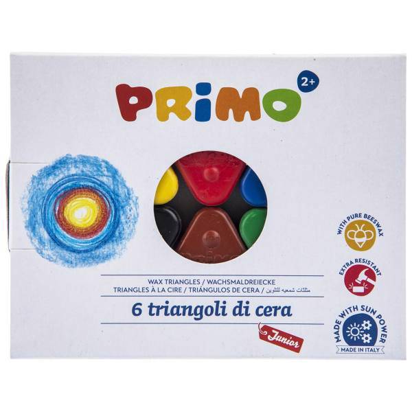 مداد شمعی مثلثی 6 رنگ پریمو مدل 074TRI6، Primo 074TRI6 6 Color Triangluar Crayon