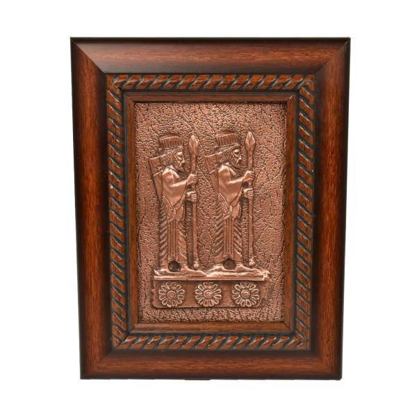 تابلو حکاکی روی مس کهن چرم طرح هخامنشی مدل T17، Kohan Charm Hakhamaneshi T17 Copper Tableau