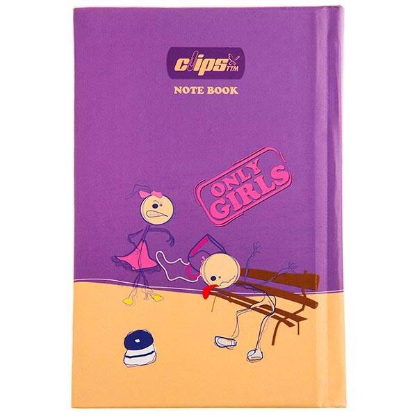 دفترچه یادداشت کلیپس طرح فقط دختر‌ان 100 برگ، Clips Only Girls Design 100 Sheets Notebook