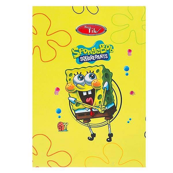 دفتر نقاشی 50 برگ کلیپس طرح باب اسفنجی 2 جلد شومیز، Clips 50 Sheets Painting Spongebob 2 Design Soft Cover Notebook