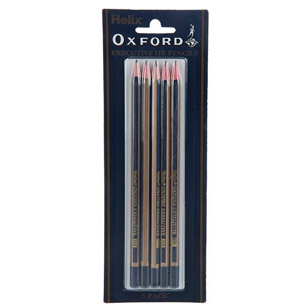 مداد هیلکس آکسفورد مدل Executive با درجه سختی نوک HB کد P60010 بسته پنج عددی، Helix Oxford HB Executive Pencil Code P60010 Pack of 5