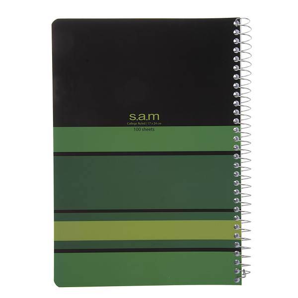 دفتر مشق سم طرح راه راه افقی - 100برگ، Sam Horizontal Stripped Design Homework Notebook