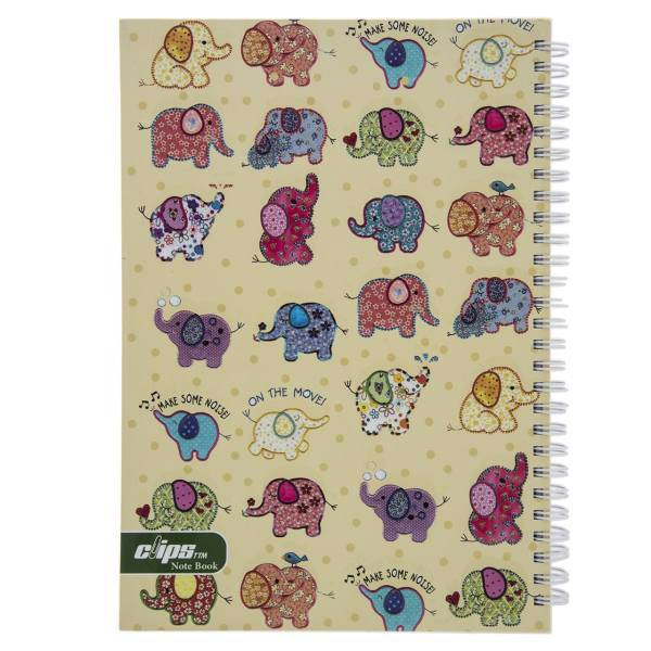 دفتر مشق کلیپس طرح فیل، Clips Elephant Design Homework Notebook
