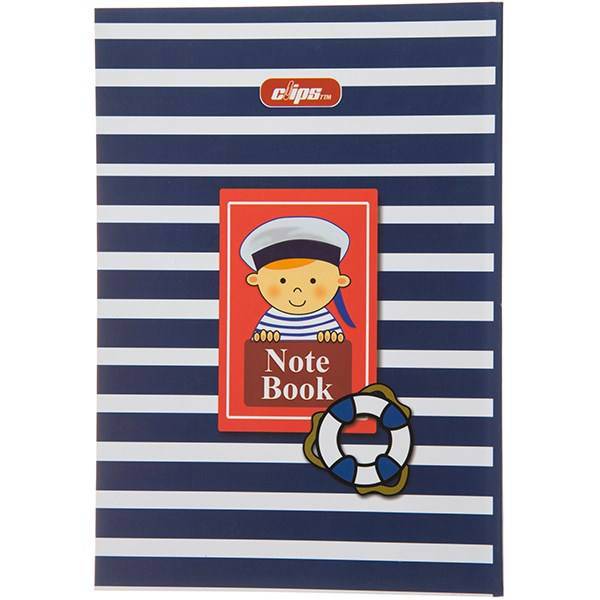 دفتر 50 برگ کلیپس جلد شومیز طرح ملوان، Clips 50 Sheets Soft Cover Sailor Design Notebook