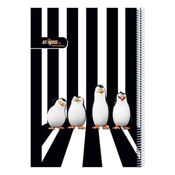 دفتر نقاشی 50 برگ کلیپس طرح پنگوئن جلد شومیز، Clips 50 Sheets Painting Penguin Design Ring Cover Notebook