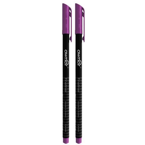 روان نویس اونر مدل Black Body 0.4 Violet - بسته دو عددی، Owner Black Body 0.4 Violet Rollerball Pen - Pack of 2