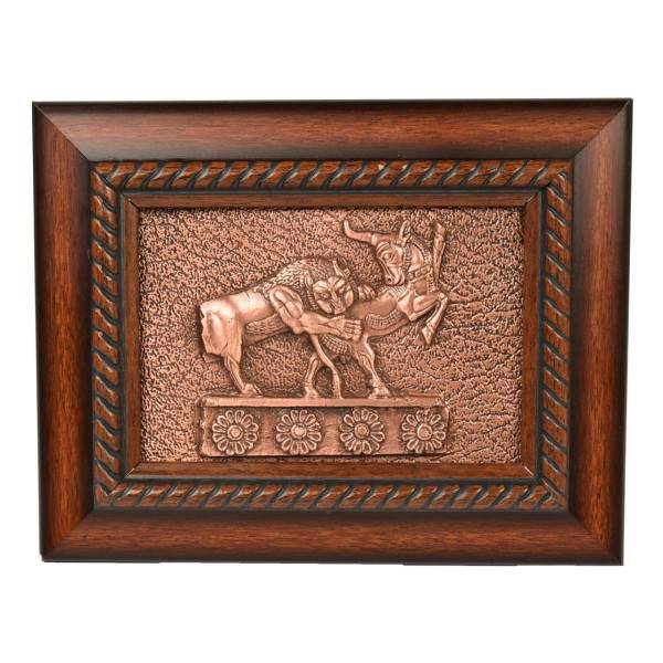 تابلو حکاکی روی مس کهن چرم طرح هخامنشی مدل T13، Kohan Charm Hakhamaneshi T13 Copper Tableau