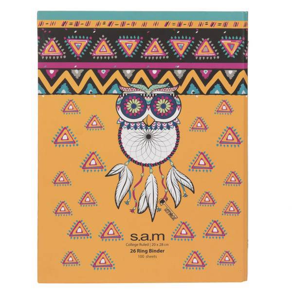 دفتر کلاسوری سم طرح جغد کابوس گیر، Sam Dream Catcher Owl Design Ring Binder Notebook