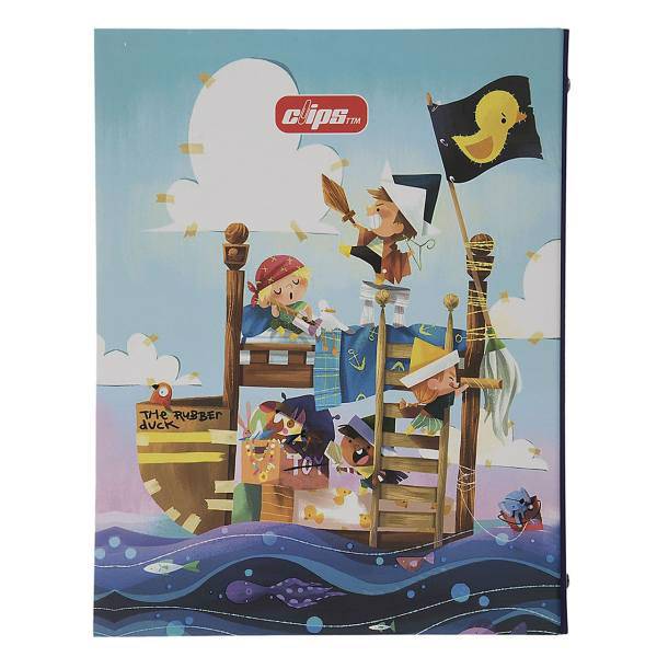 دفتر کلاسوری کلیپس طرح دزدان دریایی کوچک - 100 برگ، Clips Little Pirates Design Ring Binder Notebook - 100 Sheets