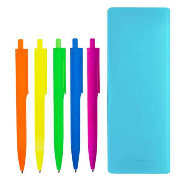 ست خودکار و جامدادی لاتن مدل Medon Blue، Laton Medon Blue Pen and Notebook Set