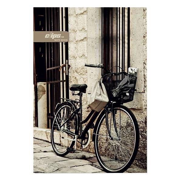 دفتر 80 برگ کلیپس طرح دوچرخه جلد شومیز، Clips 80 Sheets Bicycle Design Soft Cover Notebook