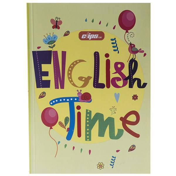 دفتر زبان 50 برگ کلیپس طرح D جلد شومیز، Clips 50 Sheets Traditional D Design Soft Cover English Notebook
