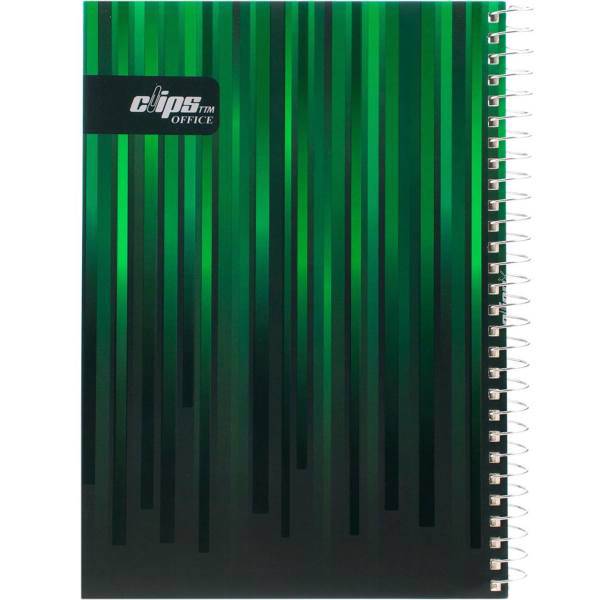 دفتر 40 برگ کلیپس طرح راه راه جلد شومیز، Clips Office 40 Paperback Cover Stripe Background Design Notebook
