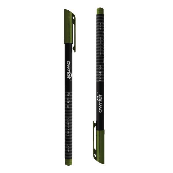 روان نویس یشمی اونر 0.4 بسته 2 عددی، Owner Black Body (Pack of 2) 0.4 Dark Olive Green Fineliner