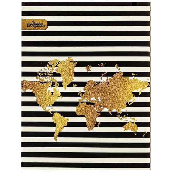 دفتر کلاسوری کلیپس طرح کره زمین 80 برگ، Clips Planet Earth Design Ring Binder Notebook 80 Sheets