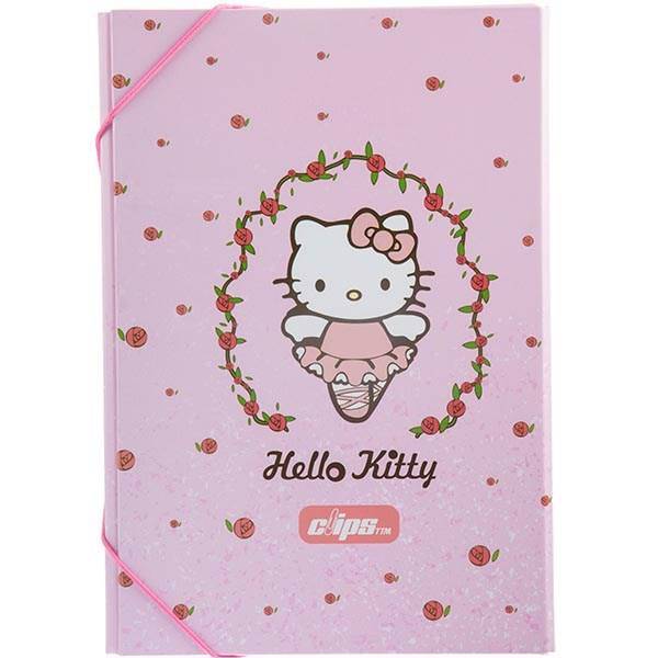 پوشه کش دار کلیپس طرح هلو کیتی 1، Clips Rubber Hello Kitty 1 Design Folder