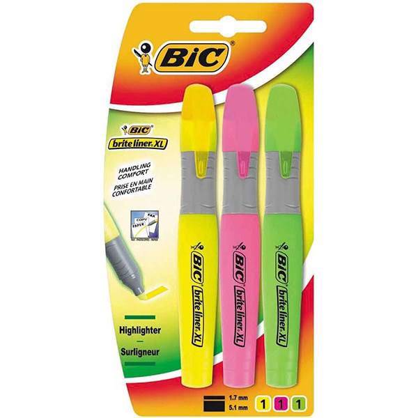 ماژیک علامت گذار بیک مدل Brite Liner XL 3 Colors، Bic Brite Liner XL 3 Colors Highlighter