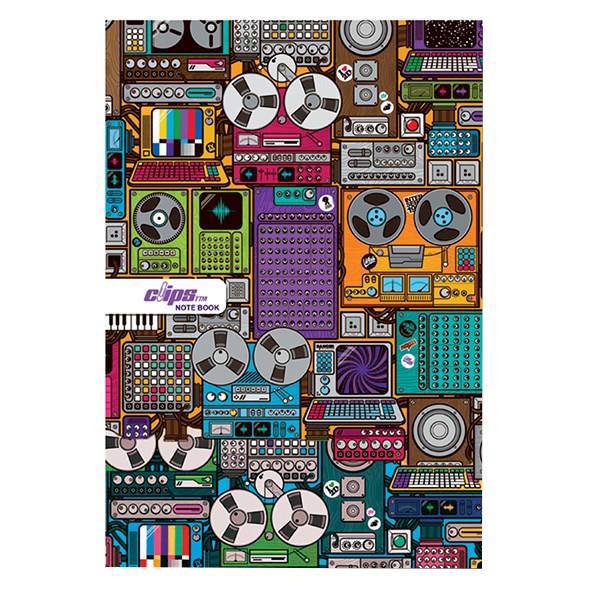دفتر مشق کلیپس طرح استودیوی موسیقی 100 برگ، Clips Music Studio Design 100 Sheets Homework Notebook