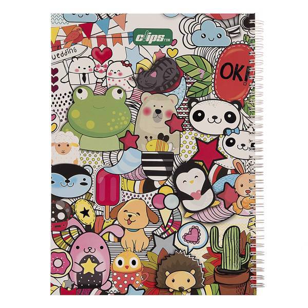 دفتر نقاشی کلیپس طرح مهمانی حیوانات، Clips Animals Party Panting Notebook