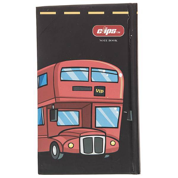 دفتر یادداشت 100 برگ کلیپس طرح اتوبوس جلد سخت، Clips 100 Sheets Bus Design Hard Cover Notebook