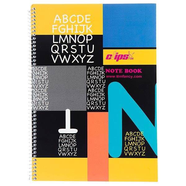 دفتر زبان کلیپس طرح حروف بزرگ انگلیسی رنگی 80 برگ، Clips Colorful Capital English Letters Design 80 Sheets English Notebook