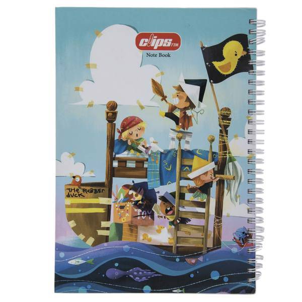 دفتر مشق کلیپس طرح دزدان دریایی کوچک، Clips Little Pirots Design Homework Notebook