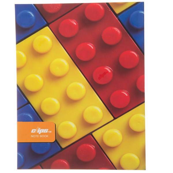 دفتر 50 برگ کلیپس طرح لگو جلد شومیز، Clips 50 Sheets Soft Cover Lego Design Notebook