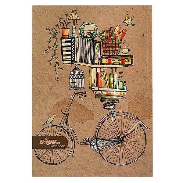دفتر 80 برگ کلیپس طرح تاقچه، Clips Adult 80 Sheets Shelf Design Soft Cover Notebook