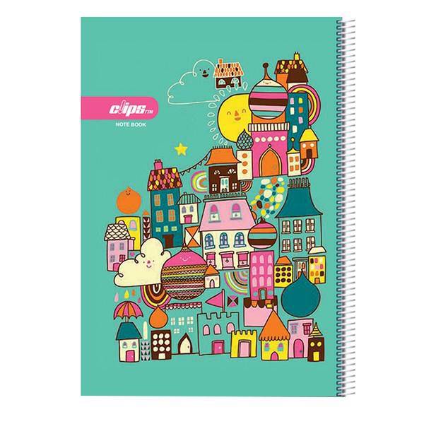 دفتر نقاشی 50 برگ کلیپس جلد شومیز طرح خانه، Clips 50 Painting Ring Cover Home Background Design Notebook
