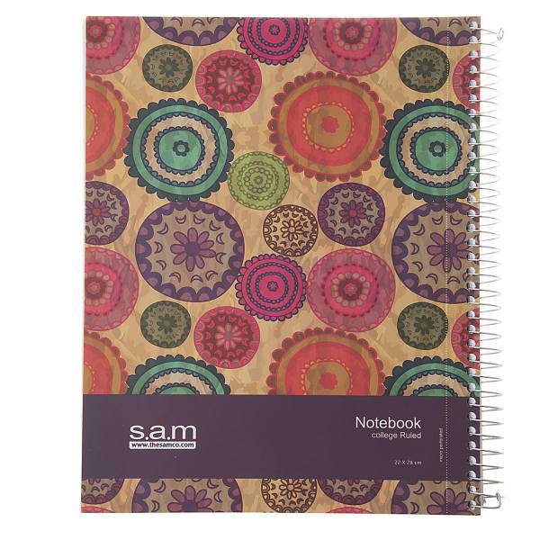 دفتر مشق سم طرح گل 4 - سایز 28 × 22 سانتی متر، Sam Flower Design 4 Homework Notebook Size 22 in 28 cm