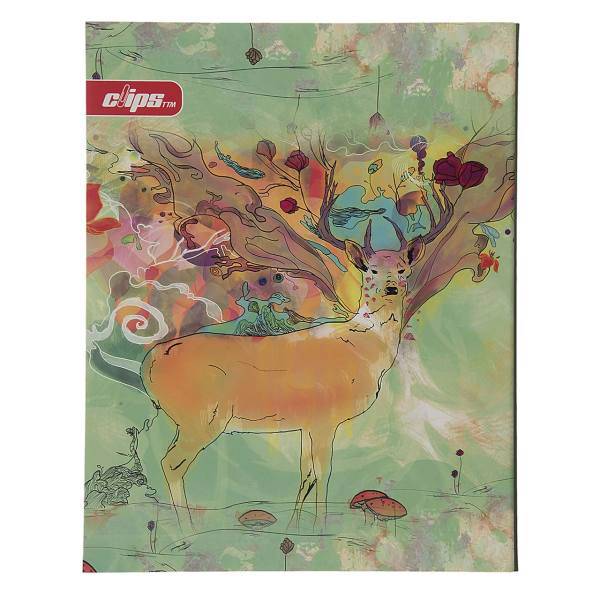 دفتر کلاسوری کلیپس طرح گوزن - 100 برگ، Clips Deer Design Ring Binder Notebook - 100 Sheets