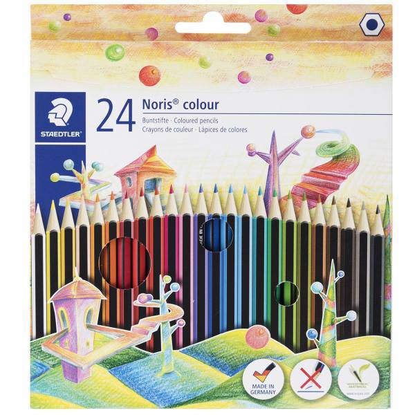 مداد رنگی 24رنگ استدلر مدل Noris Colour 185 C24، Staedtler Noris Colour Pencil - Pack of 24