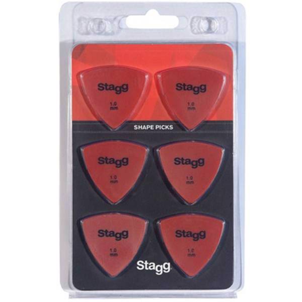 پیک گیتار استگ مدل SPELLIX6-1.00 بسته‌ شش عددی، Stagg SPELLIX6-1.00 Triangle Guitar Picks