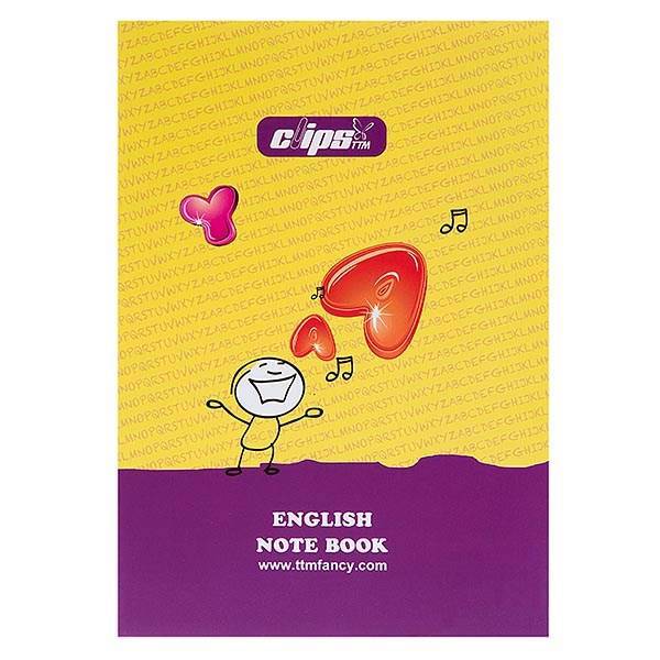 دفتر زبان کلیپس طرح الفبای موسیقی 80 برگ، ClipsMusic Alphabet Design 80 Sheets English Notebook