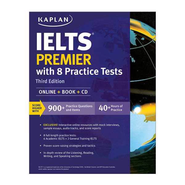 کتاب زبان Kaplan IELTS Premier 3rd اثر کاپلان نشر پندارقلم، Kaplan IELTS Premier With 8 Practice Tests 3rd